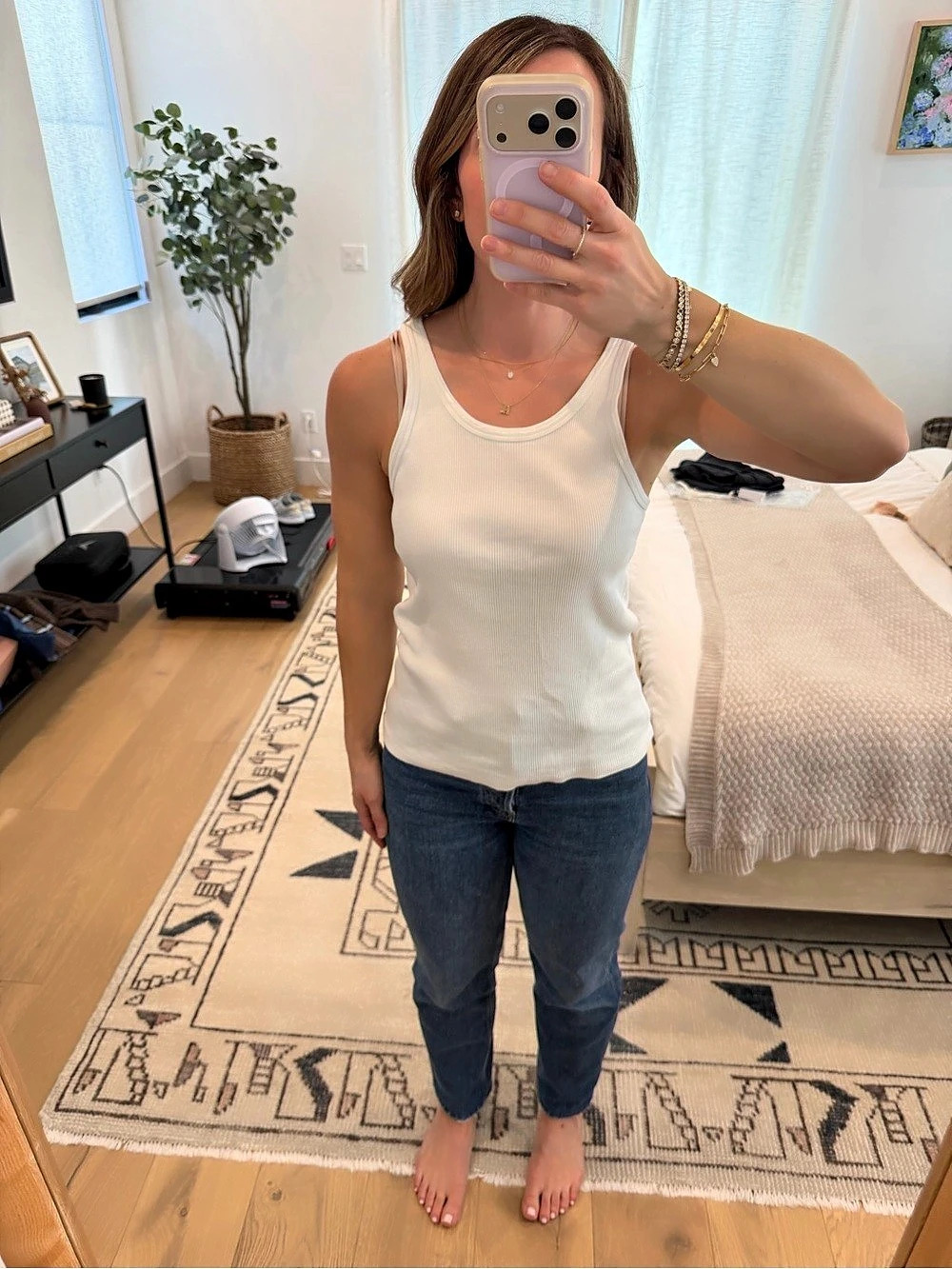AMO Rib Tank White Size Small